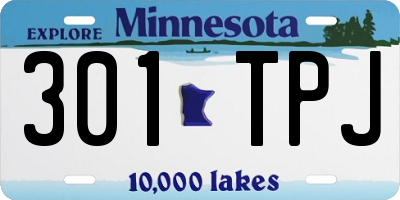 MN license plate 301TPJ
