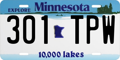 MN license plate 301TPW