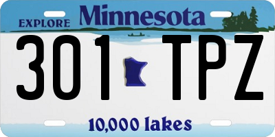 MN license plate 301TPZ