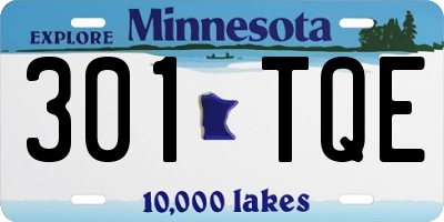 MN license plate 301TQE