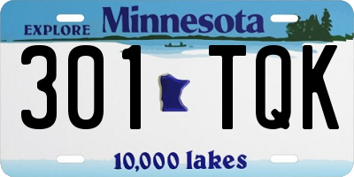 MN license plate 301TQK