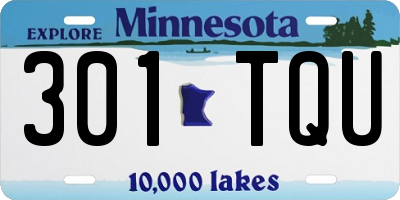 MN license plate 301TQU