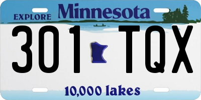 MN license plate 301TQX