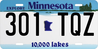 MN license plate 301TQZ