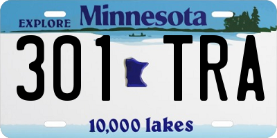 MN license plate 301TRA