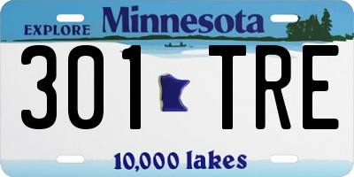 MN license plate 301TRE
