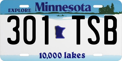 MN license plate 301TSB