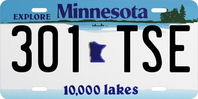 MN license plate 301TSE