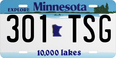 MN license plate 301TSG