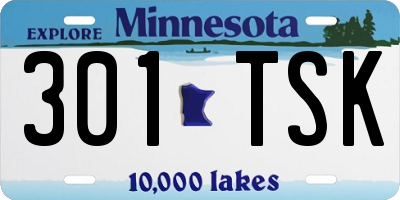MN license plate 301TSK