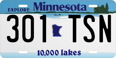 MN license plate 301TSN
