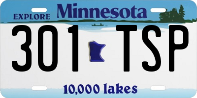MN license plate 301TSP