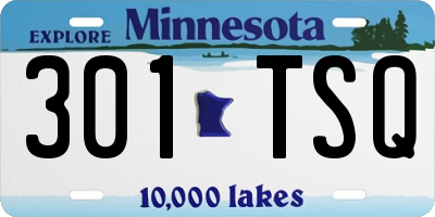 MN license plate 301TSQ