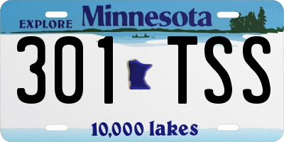 MN license plate 301TSS