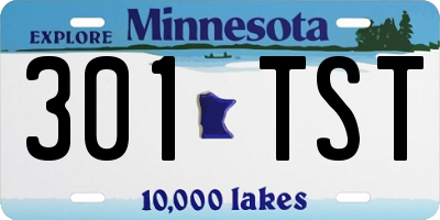 MN license plate 301TST