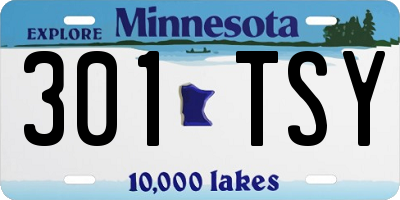MN license plate 301TSY