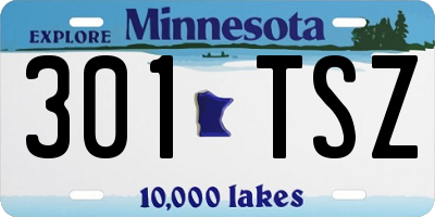 MN license plate 301TSZ