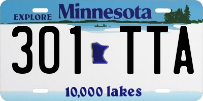 MN license plate 301TTA