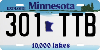 MN license plate 301TTB