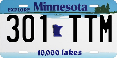 MN license plate 301TTM