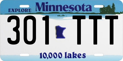 MN license plate 301TTT