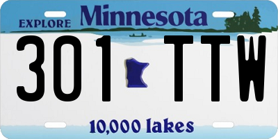 MN license plate 301TTW
