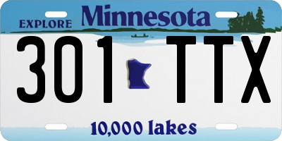MN license plate 301TTX