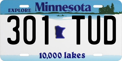MN license plate 301TUD