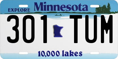 MN license plate 301TUM
