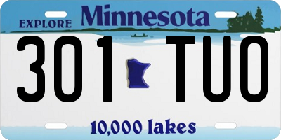 MN license plate 301TUO