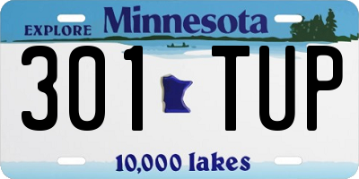 MN license plate 301TUP