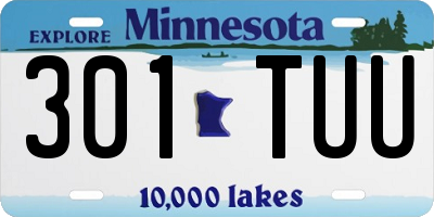 MN license plate 301TUU