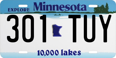 MN license plate 301TUY