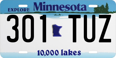 MN license plate 301TUZ