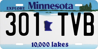 MN license plate 301TVB