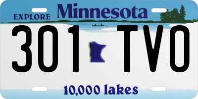 MN license plate 301TVO