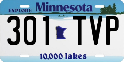 MN license plate 301TVP