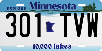 MN license plate 301TVW