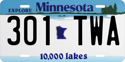 MN license plate 301TWA