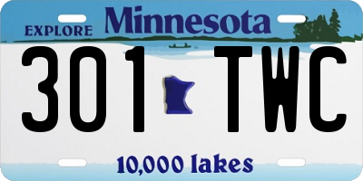 MN license plate 301TWC