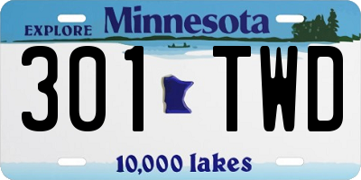 MN license plate 301TWD
