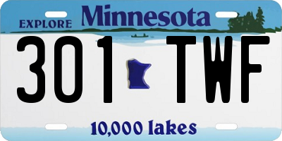 MN license plate 301TWF