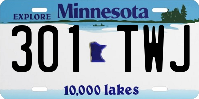 MN license plate 301TWJ