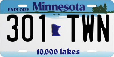 MN license plate 301TWN