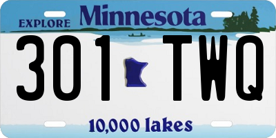 MN license plate 301TWQ