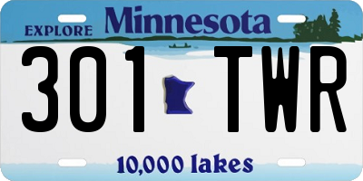 MN license plate 301TWR