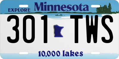 MN license plate 301TWS