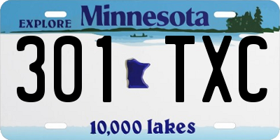 MN license plate 301TXC