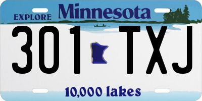 MN license plate 301TXJ
