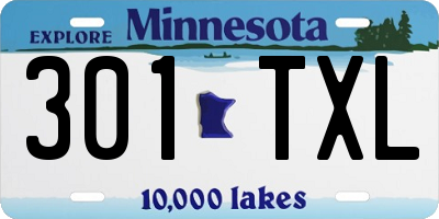 MN license plate 301TXL